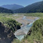 View of the Elwha River above the site of the former Glines Canyon Dam in 2021. Photo: Sylvia Kantor