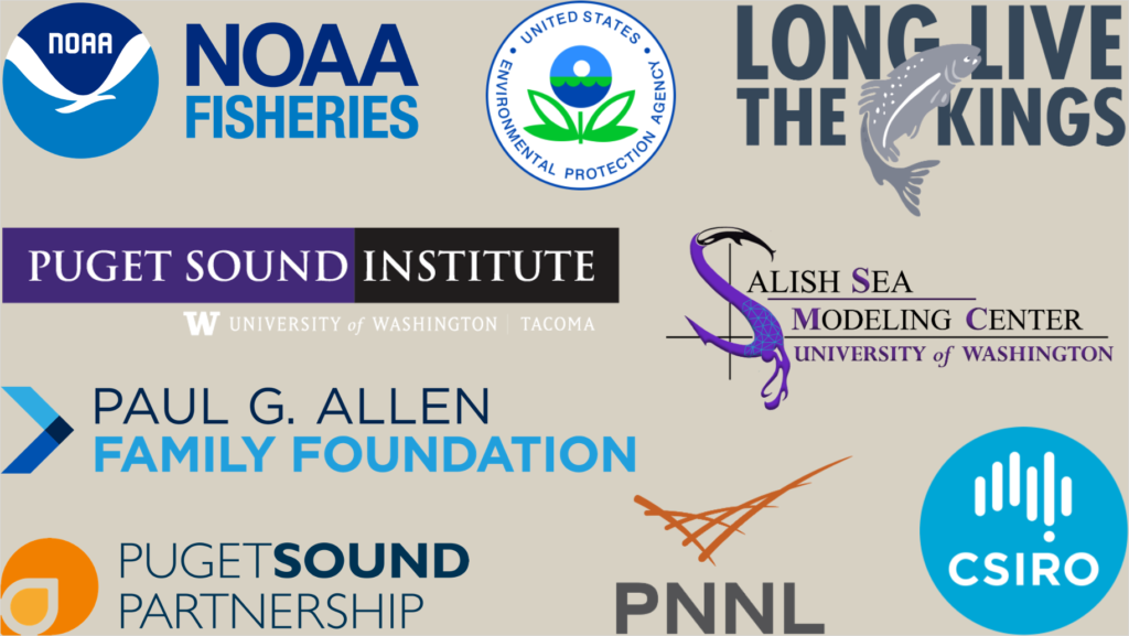 NOAA Fisheries, US EPA, Long Live The Kings, Puget Sound Institute, Salish Sea Modeling Center, Paul G Allen Family Foundation, PNNL, CSIRO, Puget Sound Partnership