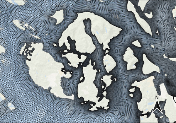 Image of San Juan Islands from the Salish Sea Model