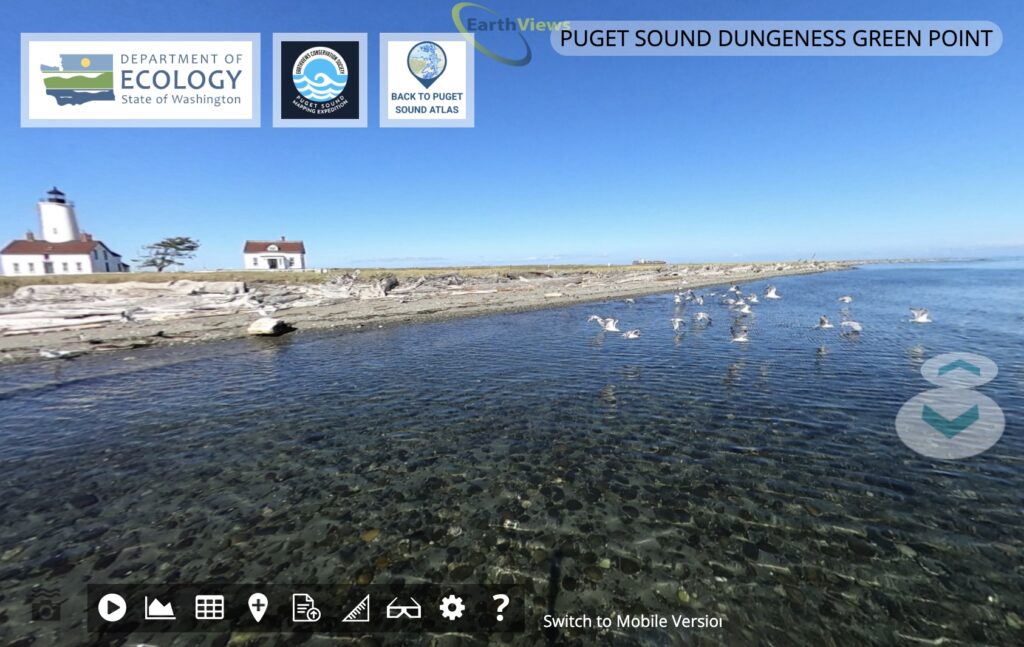 Image of Dungeness Lighthouse on Dungeness Spit within the water-level image application